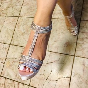 Steve Madden | Satin and Crystal Shoes